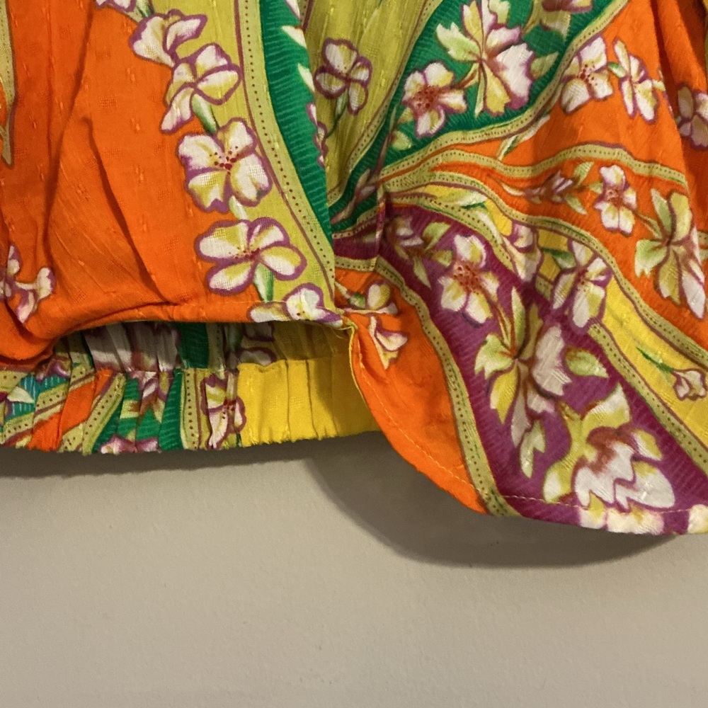 NWT Haute Hippie XS Cropped Boho Top 70s Floral Retro Festival - Picture 6 of 10